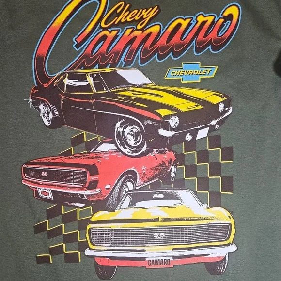 !! OUT OF STOCK! DO NOT PURCHASE!! GM Chevy Camaro T-Shirt‎ Mens Large Green Tee - Picture 3 of 5